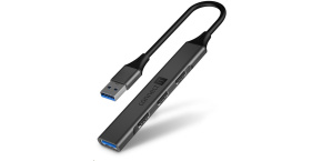 CONNECT IT USB-A hub, (1xUSB-A 3.0, 3xUSB-A 2.0), externí, antracitová