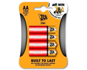 JCB zinko-chloridová baterie R06, blistr 4 ks