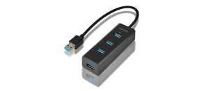 AXAGON HUE-S2B, 4x USB 3.0 CHARGING hub, micro USB nap. konektor, kabel USB-A 30cm