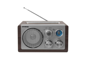 Orava RR-29 A rádio, 1 x 3,5W, AM / FM rádio, USB, AUX vstup, SD karta, hnědá / stříbrná