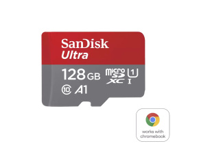 SanDisk MicroSDXC karta 128GB Ultra pro Chromebook (R:160/W:260 MB/s, UHS I, C10, A1)