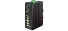 Planet IGS-10020HPT PoE switch 8x 1000Base-T, 2x SFP, 802.3at 270W, IP30, -40 až 75°C, SNMP, IGMPv3, IPv6