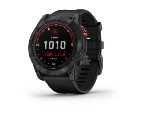 Garmin fenix 7X Solar,Gray/ Black Silicone Band, EU