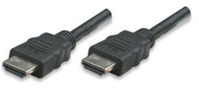 MANHATTAN kabel HDMI s Ethernetem, HEC, ARC, 3D, 4K, stíněný, 1m, Black