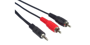 PremiumCord kabel Jack 3.5mm - 2xCINCH, M/M, 1,5m