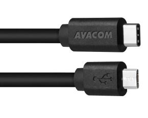 AVACOM datový a nabíjecí kabel USB Type-C - Micro USB, 100cm, černá