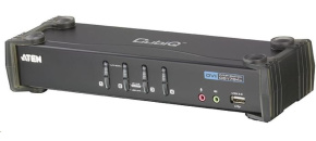 ATEN 4-port DVI KVMP USB, 2port USB HUB, audio, 1.2m kabely