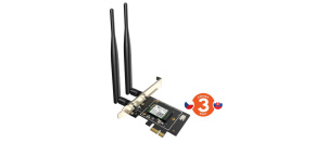 Tenda E33 Wireless AX5400 PCI Express Adapter, WiFi 6E, 802.11ax/ac/a/b/g/n, 5378Mbps