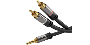 PREMIUMCORD kabel, Jack 3.5mm-2xCINCH M/M 5m