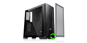 EVOLVEO Ptero Q2, 2x čelní panel - sklo /mřížka, case ATX, černá