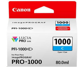 Canon CARTRIDGE PFI-1000C azurová pro ImagePROGRAF PRO-1000 (675 str.)