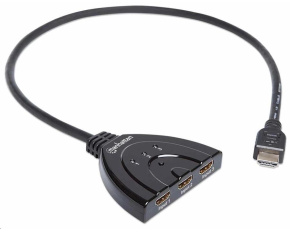 Manhattan HDMI přepínač, 3-Port HDMI Switch, 1080p, černá