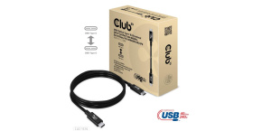 Club3D kabel USB4 Gen3x2 Typ-C, Oboustranný USB-IF Certifikovaný data kabel, Data 40Gbps, PD 240W(48V/5A) EPR M/M 1m