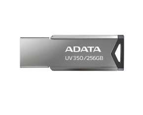 ADATA Flash Disk 256GB UV350, USB 3.2 Dash Drive, tmavě stříbrná textura kov