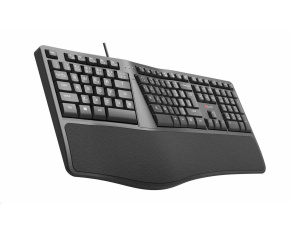 C-TECH Klávesnice KB-113E USB, ERGO,  černá, CZ/SK