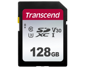 TRANSCEND SDXC karta 128GB 300S, UHS-I U3 V30 (R:100W:25 MB/s)