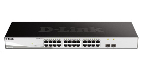 D-Link DGS-1210-26 26-port Gigabit Smart+ Switch, 24x GbE, 2x SFP, fanless