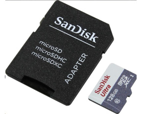 SanDisk MicroSDXC karta 128GB Ultra (80MB/s, Class 10 - Tablet Packaging, Android) + adaptér