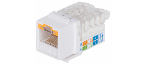 Intellinet Locking Cat6 Keystone Jack, UTP, Toolless, Locking Function, White