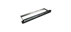 19" modulární stíněný patch panel XtendLan 24port, černý