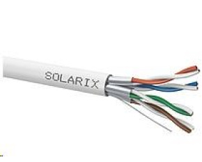 Instalační kabel Solarix STP, Cat6A, drát, LSOH, cívka 500m SXKD-6A-STP-LSOH