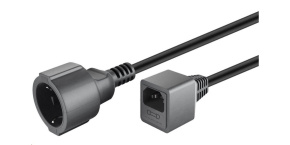 PREMIUMCORD Kabel napájecí 230V Prodlužovací  s EURO konektorem C14 (IEC connection) , 1,5m