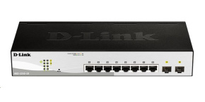 D-Link DGS-1210-10 10-Port Gigabit Smart+ Switch, 8x GbE, 2x SFP, fanless