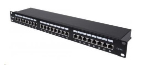 Intellinet Patch panel 24 port Cat6A, stíněný FTP, černý