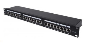 Intellinet Patch panel 24 port Cat6A, stíněný FTP, černý