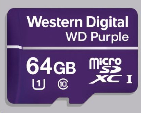 WD MicroSDXC karta 64GB Purple WDD064G1P0C Class 10, 16 TBW