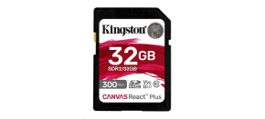 Kingston SDHC karta 32GB Canvas React Plus SDHC UHS-II 300R/260W U3 V90 for Full HD/4K/8K