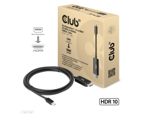 Club3D kabel miniDP 1.4 na HDMI, 4K120Hz nebo 8K60Hz HDR10+, M/M, 1.8m