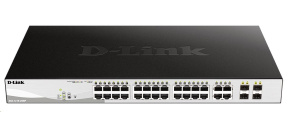 D-Link DGS-1210-28MP 28-port Gigabit Smart+ PoE Switch, 24x GbE PoE+, 4x RJ45/SFP, PoE 370W