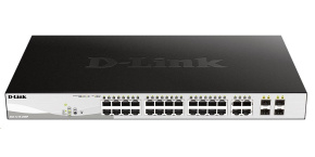 D-Link DGS-1210-28MP 28-port Gigabit Smart+ PoE Switch, 24x GbE PoE+, 4x RJ45/SFP, PoE 370W