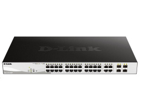 D-Link DGS-1210-28MP 28-port Gigabit Smart+ PoE Switch, 24x GbE PoE+, 4x RJ45/SFP, PoE 370W