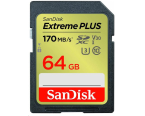 SanDisk SDXC karta 64GB Extreme PLUS (200 MB/s Class 10, UHS-I U3 V30)