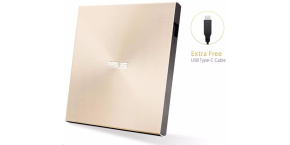 ASUS DVD ZenDrive SDRW-08U9M-U GOLD, External Slim DVD-RW, USB Type-C/Type-A, M-DISC