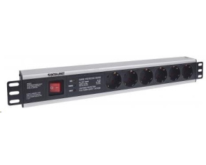 Intellinet 19" 1.5U Rackmount 6-Way Power Strip - German Type, rozvodný panel, 6x DE zásuvka, 3m kabel,přepěťová ochrana