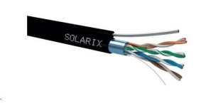 Instalační kabel Solarix venkovní FTP, Cat5E, drát, PE, samonosný, cívka 305m SXKD-5E-FTP-PE-SAM