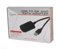 GEMBIRD Kabel adaptér USB 2.0 - IDE 2,5"/3,5" + SATA (redukce + napájecí zdroj)