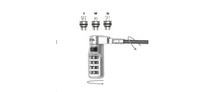 DICOTA Universal Security Cable Lock, 3 Exchangeable heads fits all slots, preset code
