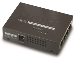 Planet HPOE-460 PoE injektor, 4x 10/100/1000, PoE 30W, 802.3at, 120W