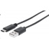 MANHATTAN Kabel USB 2.0 C, C Male / A Male, 1m, černý