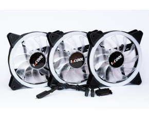 1stCOOL Fan KIT AURA EVO 1 ARGB, 3x Dual Ring ventilátor + ARGB Nano řadič