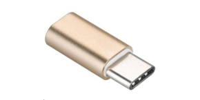 PREMIUMCORD Adaptér USB 3.1 C/male - USB 2.0 Micro-B/female, zlatý