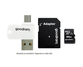 GOODRAM microSDHC karta 32GB M1A4 All-in-one (R:100/W:10 MB/s), UHS-I Class 10, U1 + Adapter + OTG card reader/čtečka