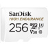 SanDisk MicroSDXC karta 256GB High Endurance (R:100/W:40 MB/s, Class 10, U3 V30) + adaptér