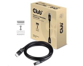 Club3D Kabel prodlužovací DisplayPort 1.4 HBR3 8K60Hz (M/F), 2m, 28 AWG