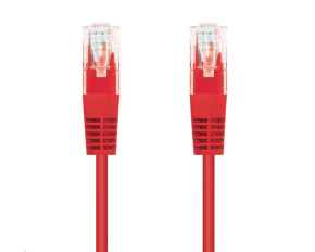 C-TECH kabel patchcord Cat5e, UTP, červený, 0,5m