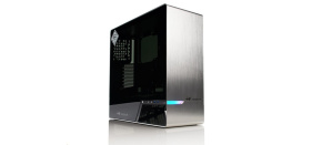 IN WIN skříň 905, Mid Tower, průhledný bok, bez zdroje, titanium grey, oled, 3x Sirius fan